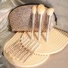 10pcs Shiny Glitter Makeup Brush Set with Matching Sequin Cosmetic Bag Luxury Bling Beauty Tools for Private Label OEM