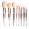 10pcs Shiny Glitter Makeup Brush Set with Matching Sequin Cosmetic Bag Luxury Bling Beauty Tools for Private Label OEM
