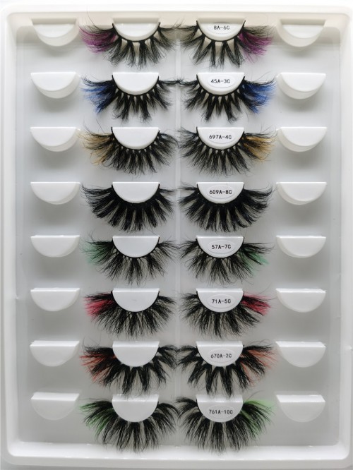 mink false eyelashes 25mm 20mm colorful