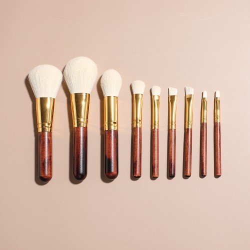 Luxury Wooden Handle Makeup Brush Set | Premium Goat Hair Face & Eye Brushes | OEM/ODM Private Label