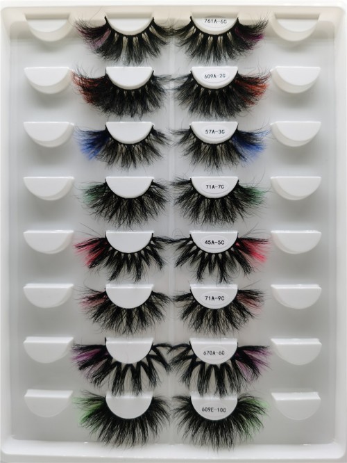 mink false eyelashes 25mm 20mm colorful