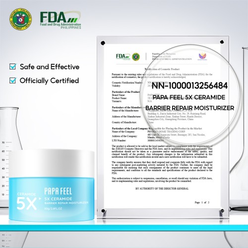 SKINCARE PAPA FEEL Skin Barrier Repair Moisturizer 80g | Reduces Redness | 5X Ceramide | Centella Asiatica | Soluble collagen