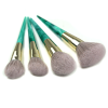 Factory Wholesale 11 Pcs Emerald Green Marble Makeup Brush Set Private Label Soft Synthetic Hair Gold Ferrule Face Eye Cosmetic Brushes