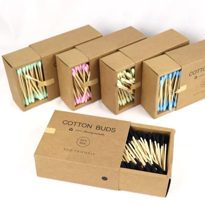 5 Boxes Disposable Double Head Bamboo Cotton Swab