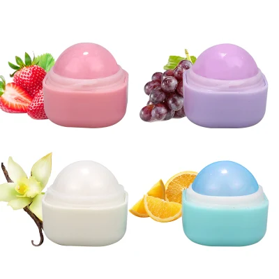 Ball Shape Nourishing Customized Moisturizing Fruit Flavor Lip Balm