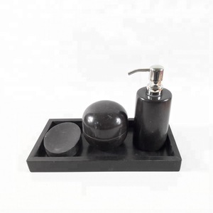 Black marble Bathroom Accessory & Bath Sets (Soap Dish, Soap Dispenser, Tumbler Holder)