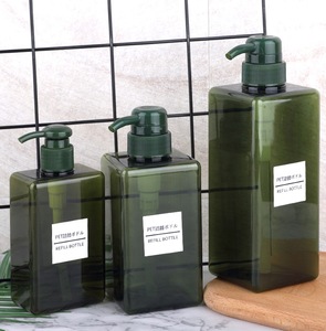 Eco Friendly Refill Cosmetics PETG Square Shampoo Foaming Pump Soap Dispenser 450ml Foam Bottles