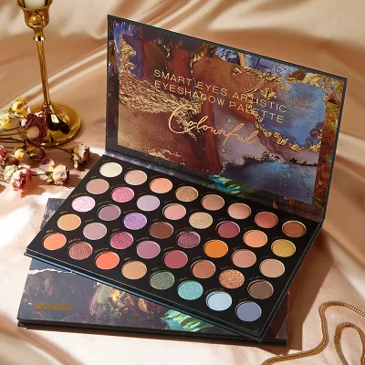 European and American Cross-Border Explosions in 60 Colors! Eye Shadow Large Plate Makeup Orange Blossom with The Same Matte Glitter Blush New European and Amer