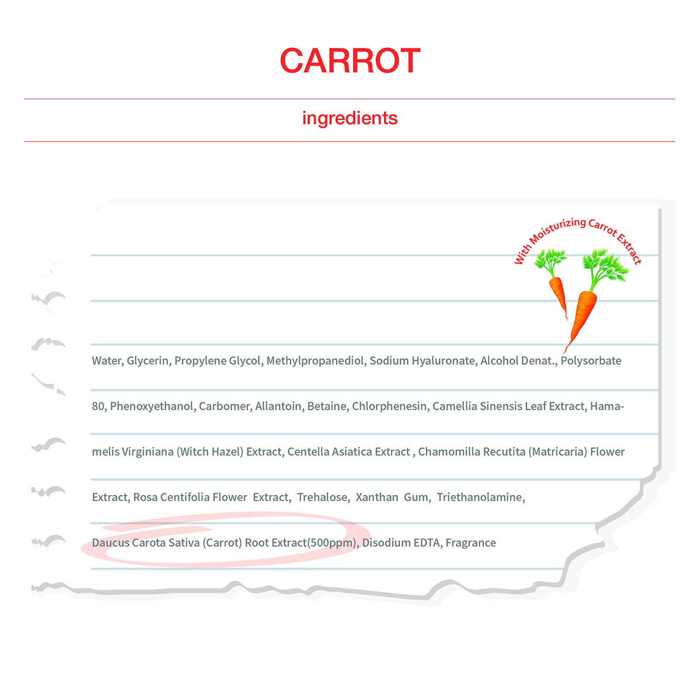 Face Sheet Mask (Carrot) for Moisturizing, Soothing, Brightening