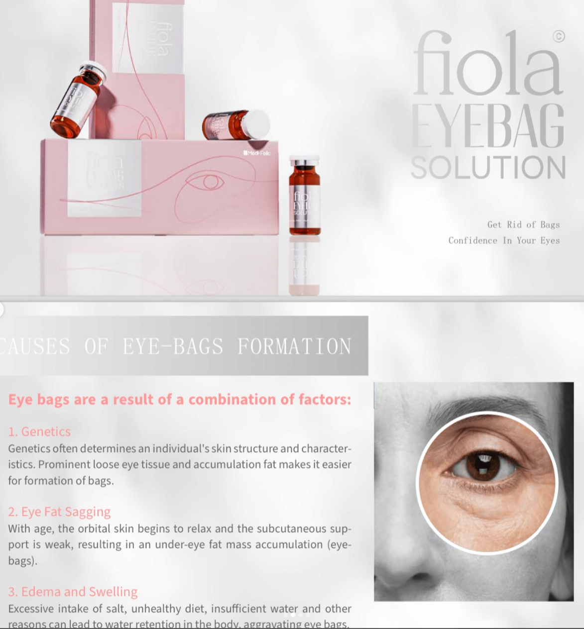 Fiola Eye Bags Solution, Rejuvenation,Refined Lipolysis Skin Booster