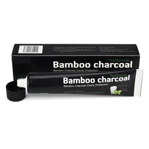 Free sample organic natural black crystal activated bamboo charcoal teeth whitening toothpaste