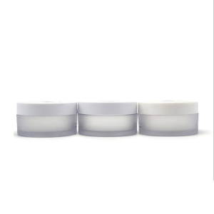 Frosted Plastic Cosmetic Jar 50G White Frosted Clear Pet Cream Jar