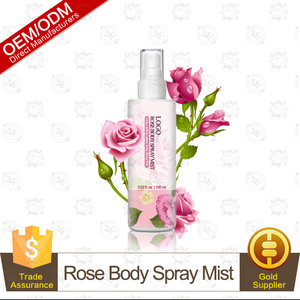 OEM Hot Selling Pure Natural Rose Antiperspirant Fragrance Mist(formerly known as body splash) 100ml