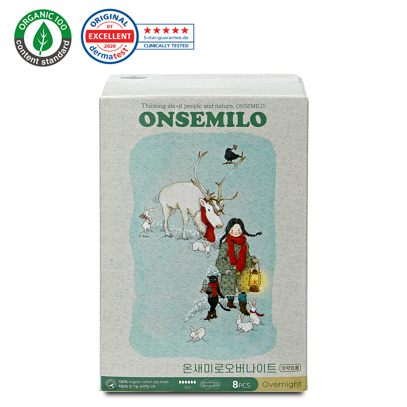 ONSEMILO 100% Organic Cotton Top Sheet Sanitary Napkin Overnight
