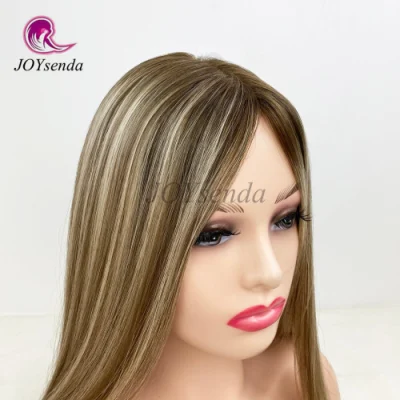 Professional Factory Supplier Blonde Color with Highlight 100% Virgin Human Hair Jewish Wig/Kosher Wig/Sheitel Wigs/Jewish Kosher Wigs for White Women