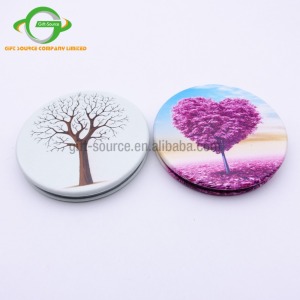 Round Customized Personalized Square PU leather Pocket Mirror