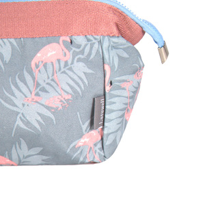 sedex bsci fashion flamingo printed cotton cosmetic bag makeup