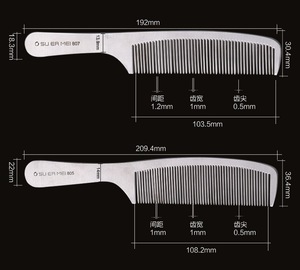 Stainless Steel Hair Brush Comb Salon Anti-static Hair Cutting Comb Ultra-thin Hand Made Professional Hairdressing Hairbrush