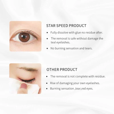 Star Speed Private Logo Fast safety Eye Lash Extensions Glue Cream Remover 15g Clear Lash Remover No Irratation Remove False Lash