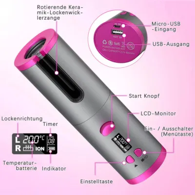 USB Charging Automatic Rotating Crimping Curling Iron