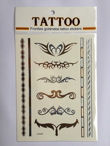 Wholesale metallic body skin safe temporary tattoo sticker
