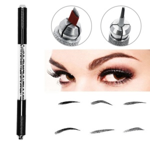 Wholesale Permanent Makeup Tattoo Manual Pen Double Heads Crystal Microblading Pen With Blades And Shader