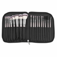 20pcs Vegan Makeup Cosmetic Brush Set with Folding Zipper Pouch