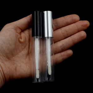 10 ml clear Color Lip Balm Bottle with black lid,10ml plastic Empty Lipstick tube, 10ml Clear Plastic Cosmetic Container