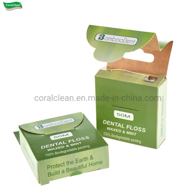 100% Biodegradable Corn Fiber Mint Favor Dental Floss Paper Box