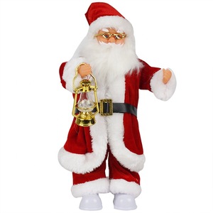 2019 best sellers Xmas gifts Supplies, standing windy red coat Santa Claus Christmas Figurine Decoration