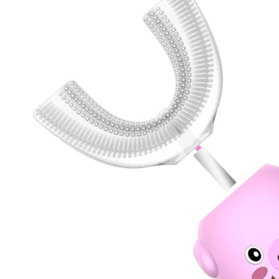 360 Degree Sonic Teeth Silicone Electric Rechargeable Toothbrush Children&prime;s U-Type Home Use Toothbrush for Kids