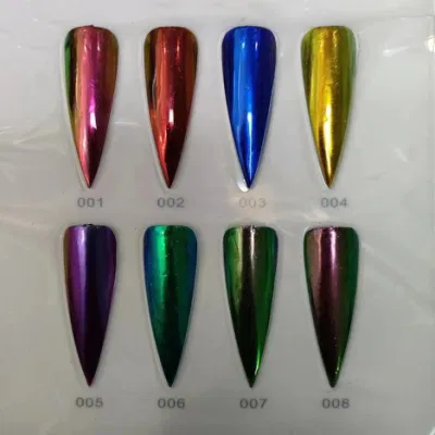 8 Colors Holographic Color Mirror Chrome Pigment Nail Art Powder