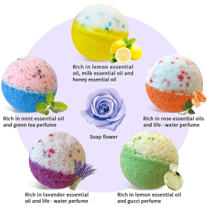 Amazon Hot Selling Box Packaging Bath Bombs Natural Organic Essential Oil Bath Fizzers Gift Set Bath Bomb Kit