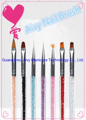 Art Brush Pen Detachable Metal Flat Crystal Carving Polish Gel