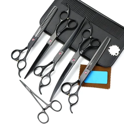 Barber Scissors Kit Straight Cut Thinning Curved Scissor Grooming Set
