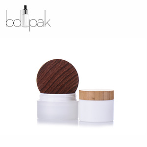 BDPAK New Design 50ml Plastic Cosmetic Jar with Bamboo Lid