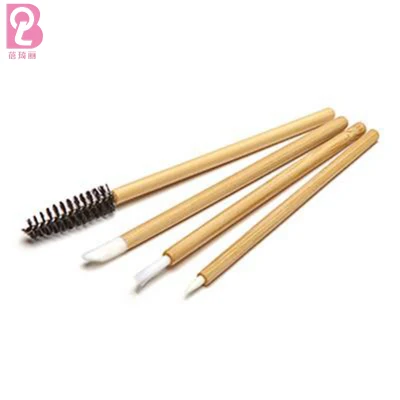 Beiqili 50PCS Disposable Eco-Friendly Bamboo Handle Eyelash Brush Mascara Wand Lash Brush Applicator Spoolies Hisopos Swabs