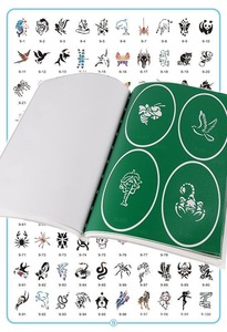 Book 9 Latest fashion custom pattern reusable airbrush tattoo stencil