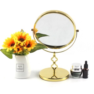 Cheap China glass mirror, metal standing makeup mirror, ladies table cosmetic mirror