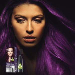 Colorful magic comb deep purple 2 in 1 hair color dye fashion diy home hair combs dye