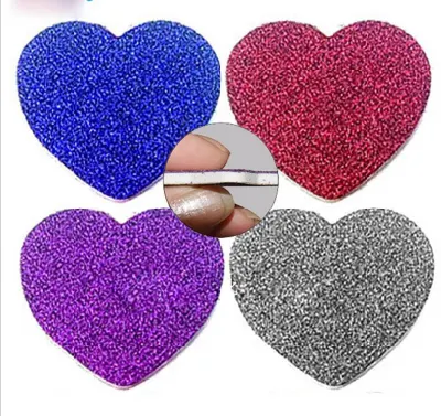 Customized Heart-Shaped Nail File Non-Woven Onion Powder Glitter Nail File NF7185