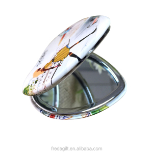 Double side cosmetic PU mirror/Mini Pu Pocket Mirror