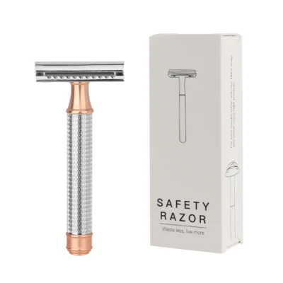 Eco Friendly Reusable Metal Safety Razors Rose Gold Double Edge Safety Razor