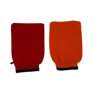 Exfoliating Body Glove Morroccan Style 150d 100% Viscose Red Bath Glove