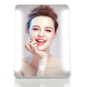 Factory ABS dimmable tabletop facial led lighted vanity makeup mirror with bulb