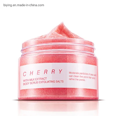 Factory Price Private Labe Sea Salt Bath Scrub Moisturizing Skin Whitening Brightening Exfoliating Cherry Body Scrub