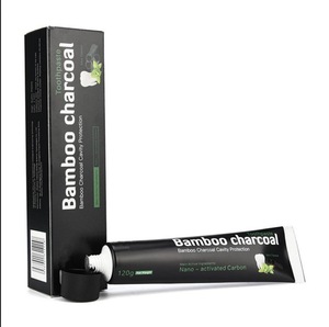 Free sample organic natural black crystal activated bamboo charcoal teeth whitening toothpaste