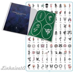 LinhaivetA Reusable Book 1 airbrush stencil temporary air brush glitter tattoo