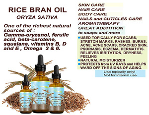 Natural Refined Rice Bran Oil for Face, Body, Hair, Massage and Nail Care