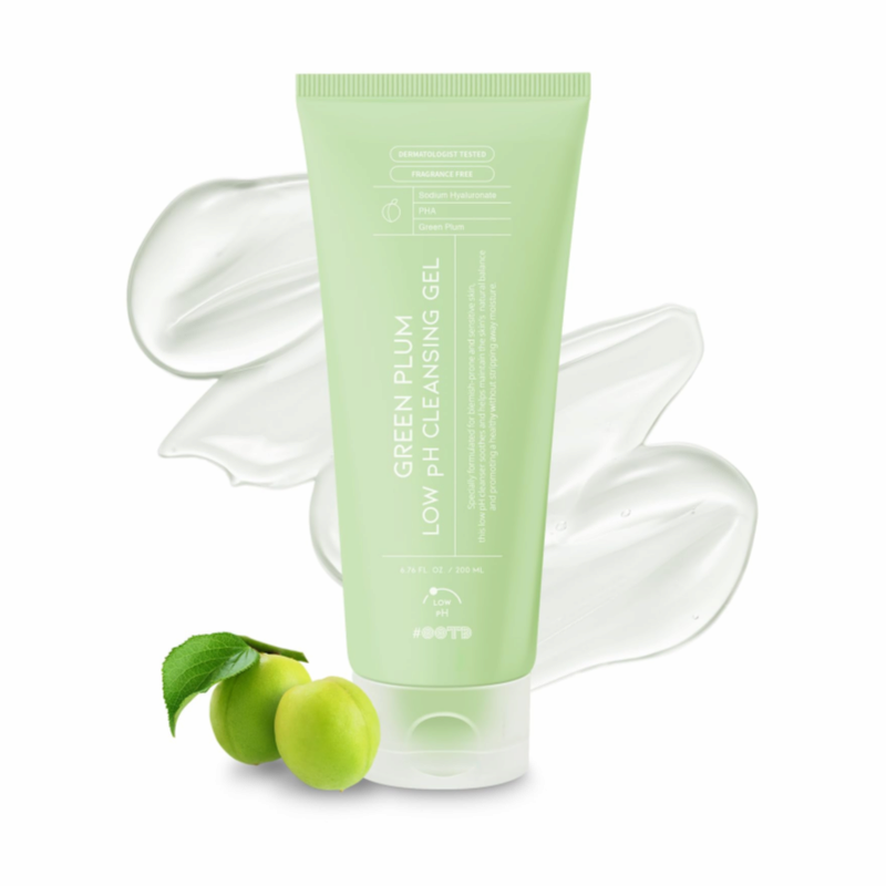 OOTD Green Plum Low pH Cleansing Gel Hydrating Facial Cleanser Gentle Soothing Korean Cleanser Face